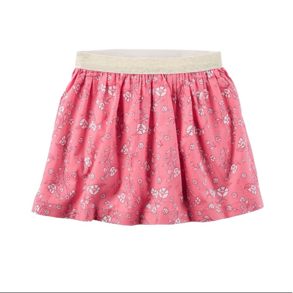 Carter’s Girls Size 5 Floral Skirt with Gold Band